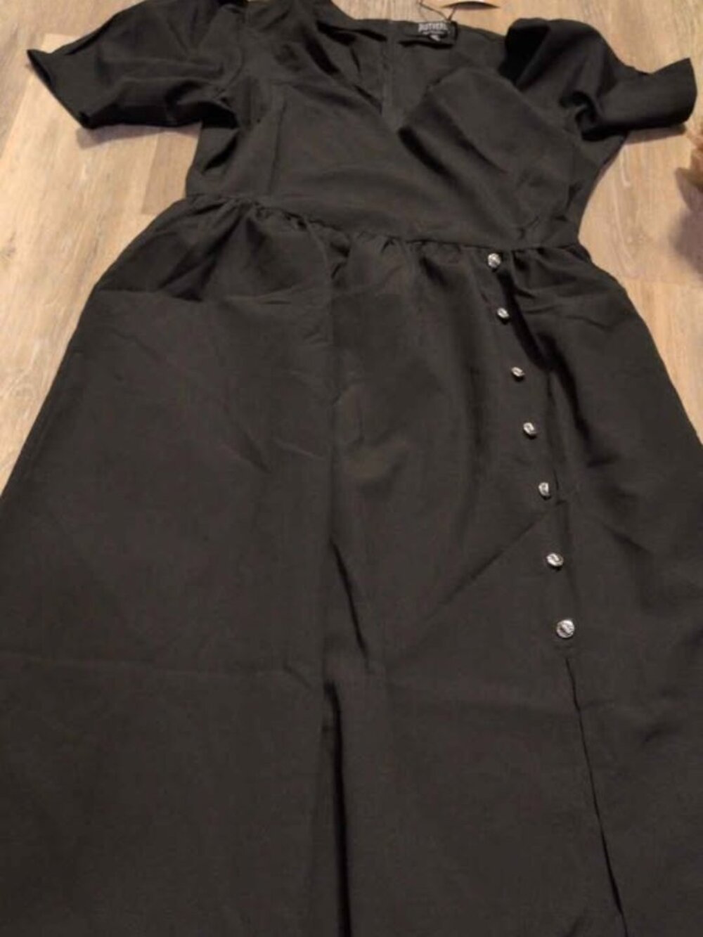 Disturbia black button front midi dress size us 10 new